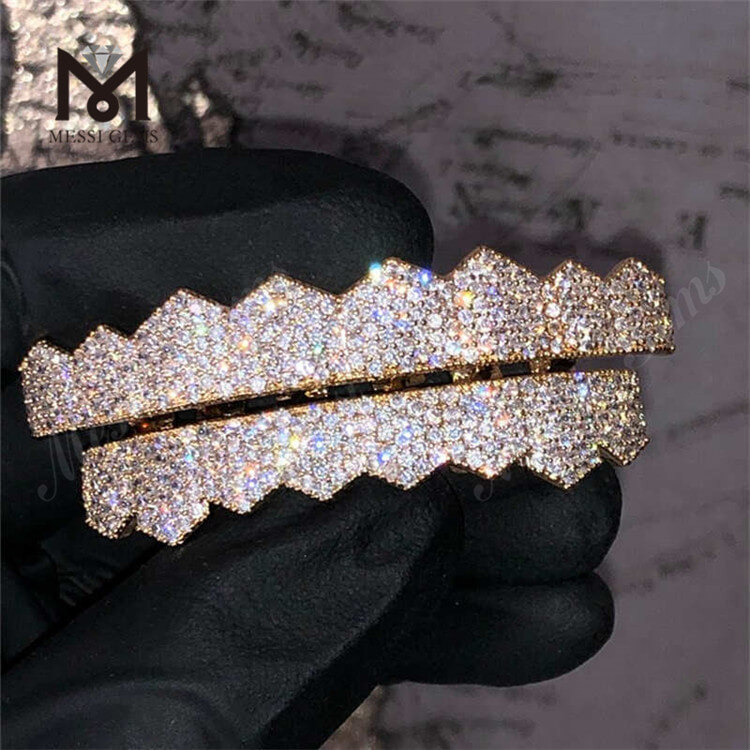18k gold teeth grillz Moissanite diamond teeth grillz