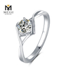 1 quilat def moissanite ouro banhado 925 anel de prata esterlina para mulheres