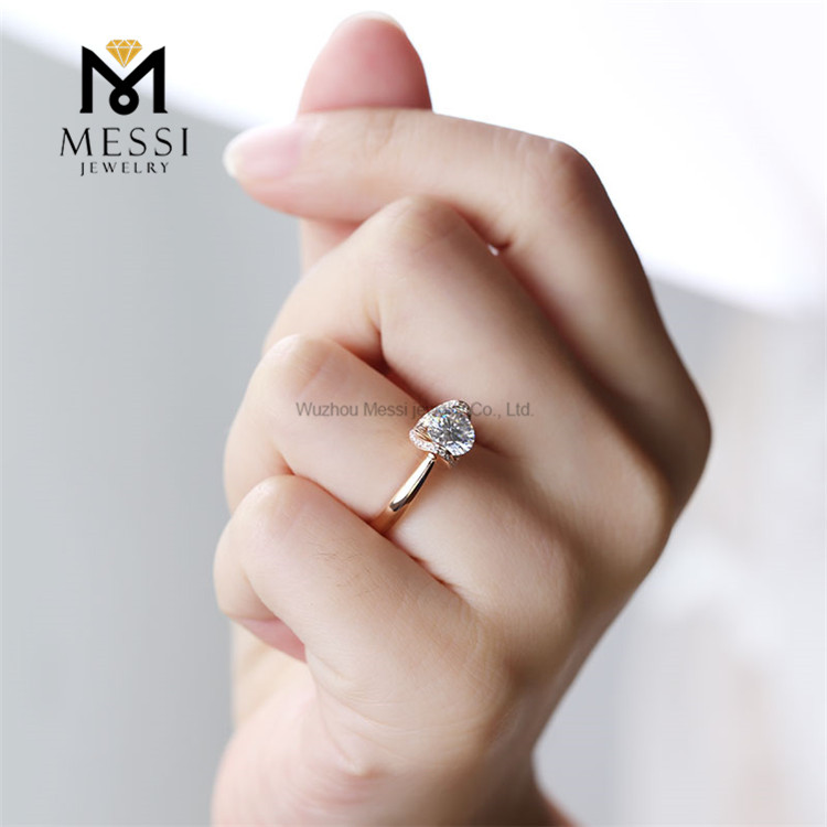 1ct moissanite rose gold ring Bar Setting moissanite wedding rings