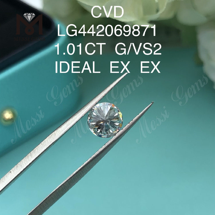 1.01 carat G VS2 Round BRILLIANT IDEAL laboratory created diamonds