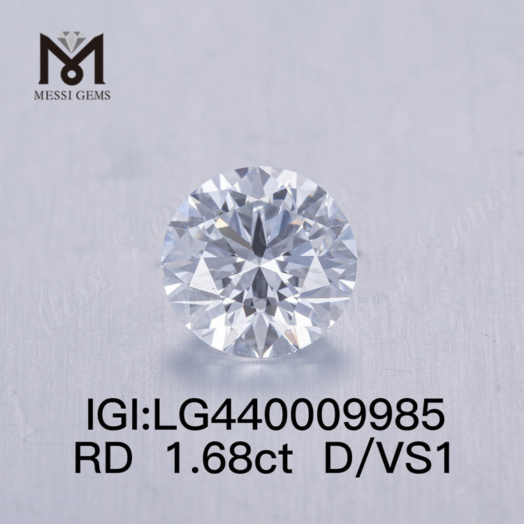 1.68 carat D VS1 IDEAL lab grown diamond Round 