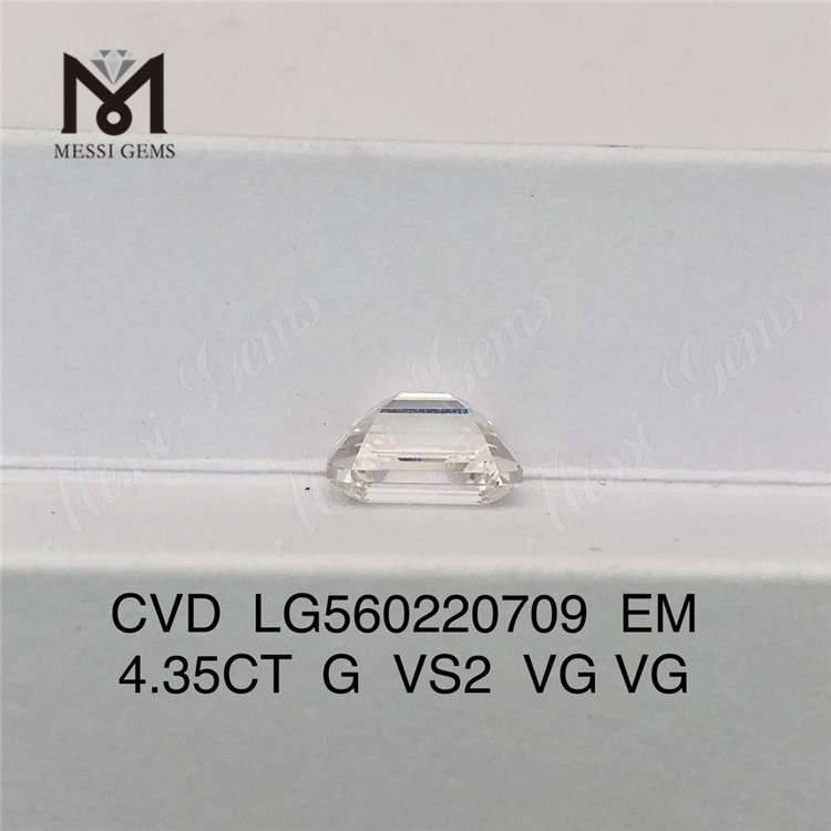 4.35CT G VS2 VG VG emerald cut lab diamond CVD on sale