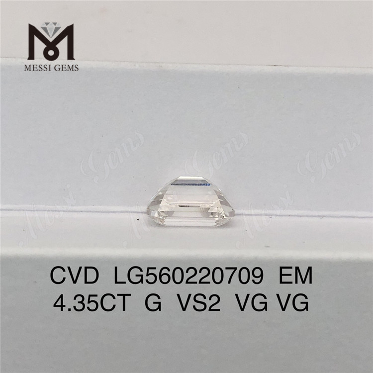 4.35ct G vs2 VG VGエメラルドカットラボダイヤモンドCVD販売