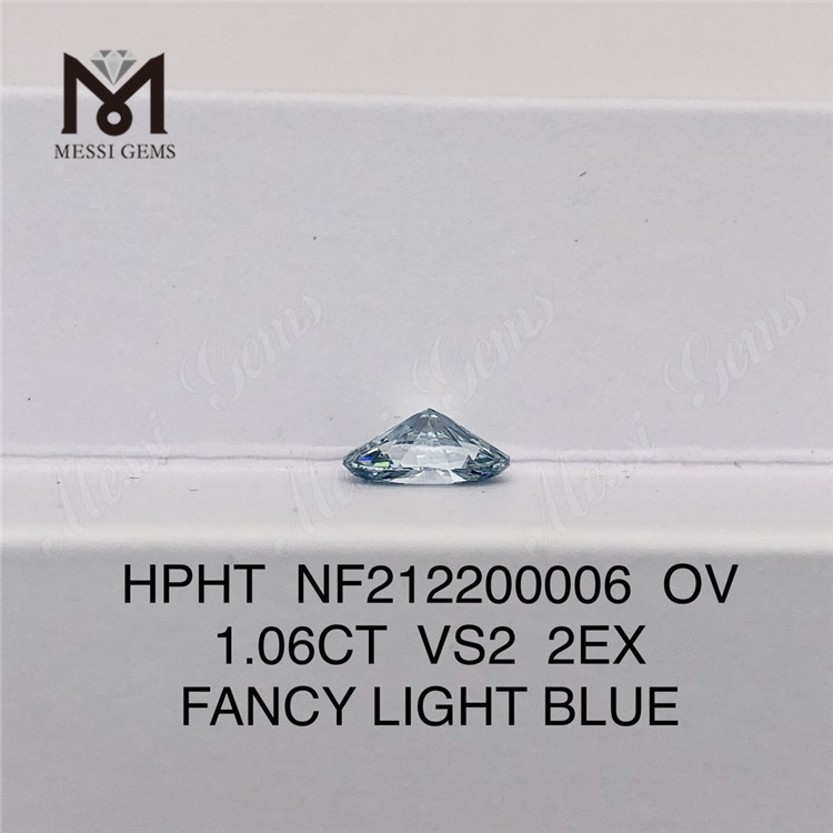 NF212200006 OV 1.06CT VS2 2EX FANCY LIGHT BLUE HPHT synthetic diamonds
