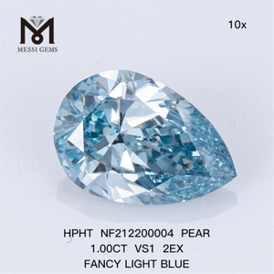 NF212200004 1.00CT VS1 2EX FANCY LIGHT BLUE HPHT PEAR Diamond