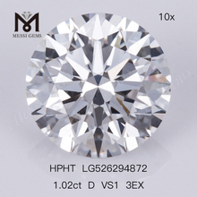 1.02ct HPHT Diamond D VS1 3EX Synthetic Diamond Factory Price