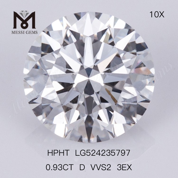 0.93ct D round Loose Gemstone VVS2 Synthetic Diamond 3EX