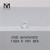 1.02ct VS 3EX lab diamond rd E colour man made diamond in stock