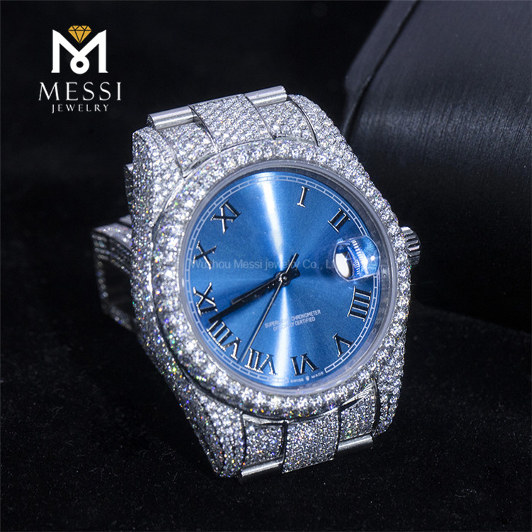 Top brand custom design Luxury ice out men women watch DEF vvs moissanite watch