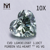 1.10CT FGREEN VS1 HEART VG VG lab grown diamonds manufacturer CVD LGM3E13587