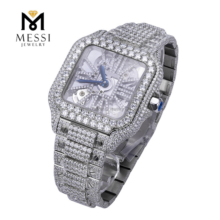 white gold watch moissanite diamond