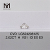 2.02ct H VS1 Round Brilliant Cut IGI Certificate man made diamonds cost