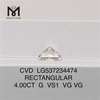 4CT RECTANGULAR white loose lab diamond G 4ct large synthetic diamondd wholesale orice