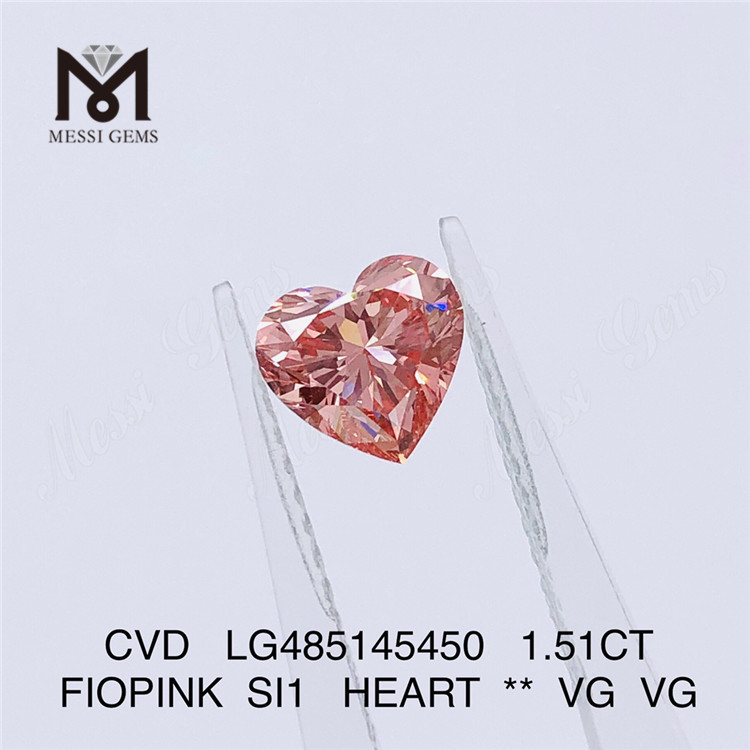 1.51CT FIOPINK SI1 HEART VG VG wholesale lab created diamonds CVD LG485145450