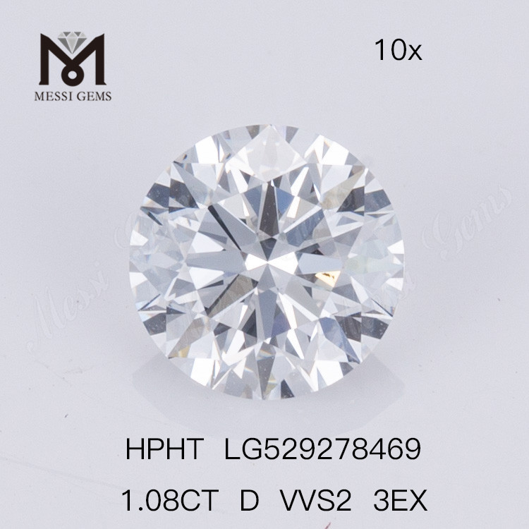 1.08ct D VVS2 3EX Round artificial diamond 3EX artificial diamond