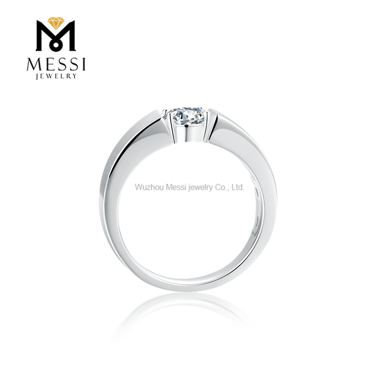 new arrival quality gold plated 925 sterling silver men rings with moissanite