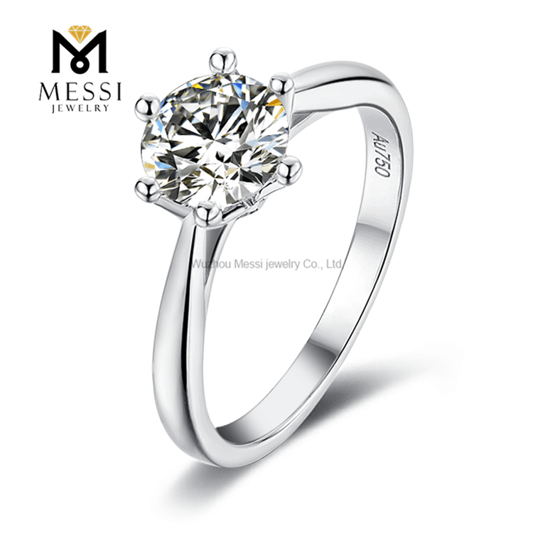Customize jewelry 6 Claws 14k gold plated 1ct Moissanite 925 silver Ring