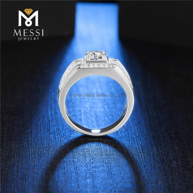 925 Moissanite Men Ring Silver Jewelry Sterling Engagement Wedding Rings