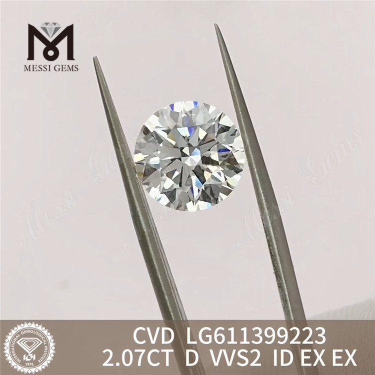 2.07CT Round D VVS2 Lab Grown Certified Diamonds Best Prices丨Messigems LG6113992