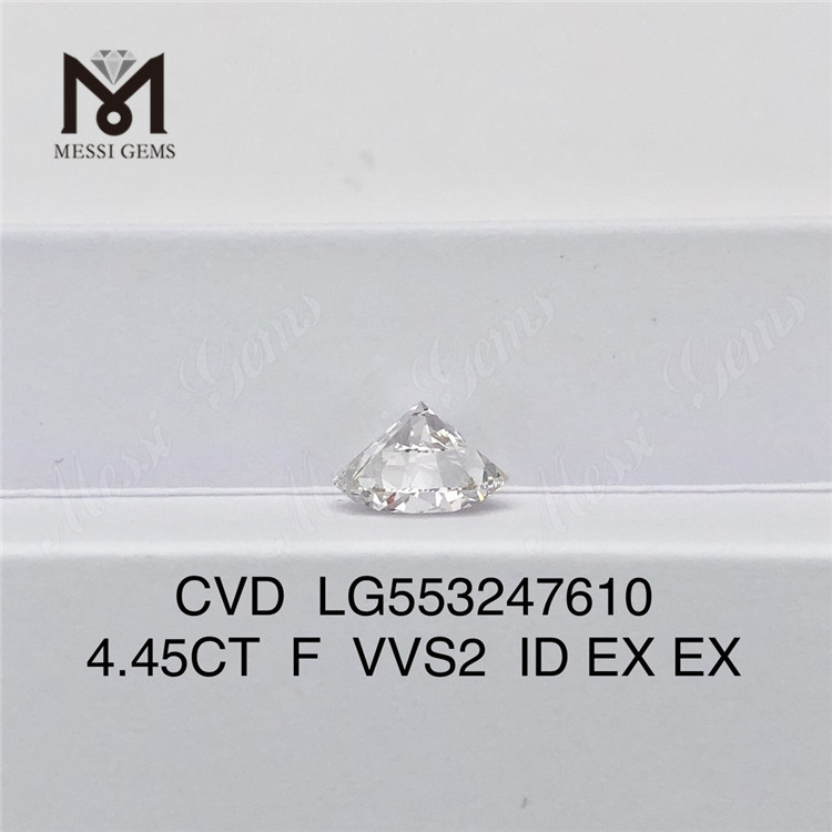 4.45CT F VVS2 ID EX EX Affordable Large cvd diamond wholesale