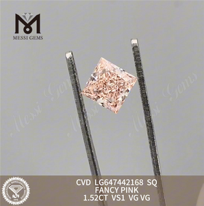 1.52CT SQ FANCY PINK VS1 CVD Loose Grown Diamond LG647442168 