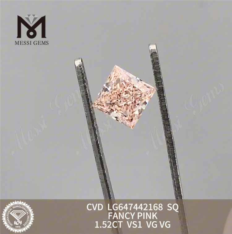 1.52CT SQ FANCY PINK VS1 CVD Loose Grown Diamond LG647442168 