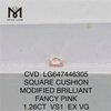 1.26ct Cushion Umbra Pink Vs1 Fabricated Diamond CVD LG647446305 