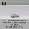 4ct Fancy Green Lab Grown Diamonds PEAR FANCY INTENSE GREYISH GREEN VS2 EX VG CVD LG586346994