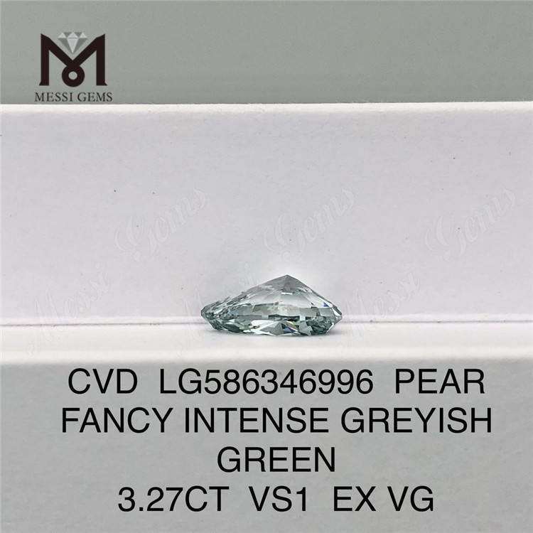 3.27CT VS1 EX VG FANCY INTENSE GREYISH GREEN ps diamonds cvd green CVD LG586346996 