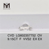 9.15CT F VVS2 EX EX cvd lab created diamonds OV LG602357752