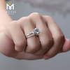 Custom luxury design women wedding jewelry 14k 18k round halo engagement ring