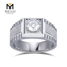 1.01ct lab grown diamond 10.2g 14k white gold Male Gold Rings Symbols of Strength and Refinement