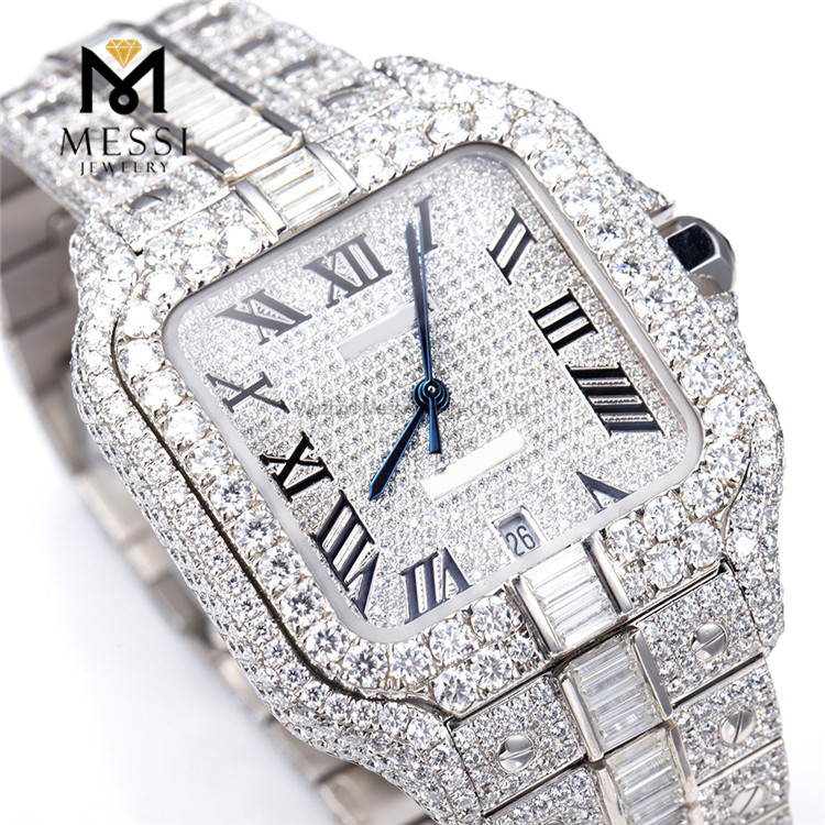 Etiquetas elegantes Pecio al por mayor de relojes de moissanite barato