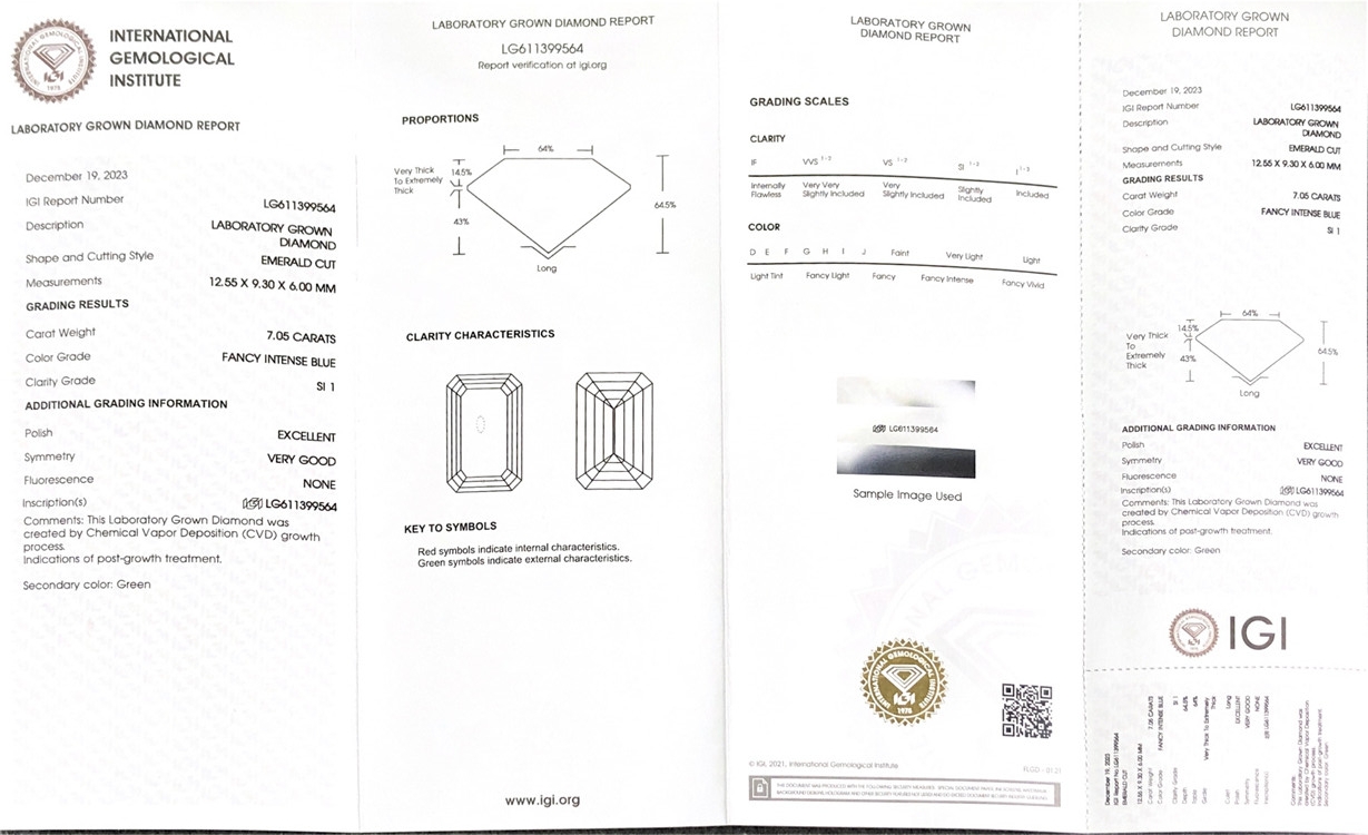7ct laboratory-grown diamond igi