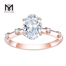 custom wedding rose gold ring IGI lab grown diamond oval ring