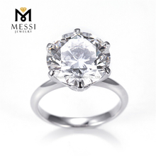 8ct big carat 13mm synthetic diamonds white gold Solitaire Largest Lab Grown Diamond Ring 