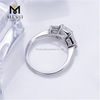 Three Stones Style 7.4*6.6mm 18k White Gold Lab Grown Diamond Ring 