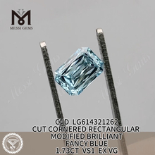 1.73CT lab grown simulated diamonds VS1 RECTANGULAR BLUE CVD LG614321262丨Messigems