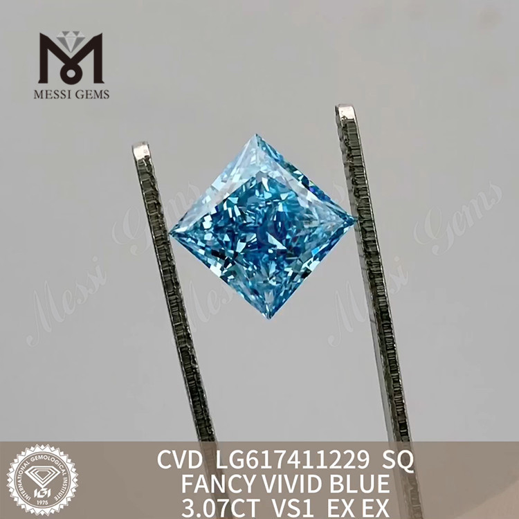 3.07CT VS1 SQ FANCY VIVID BLUE lab diamond cost IGI Certified Sustainable Sparkle丨Messigems CVD LG617411229 