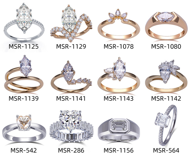 5 stones 14k lab grown diamond marquise ring onsale