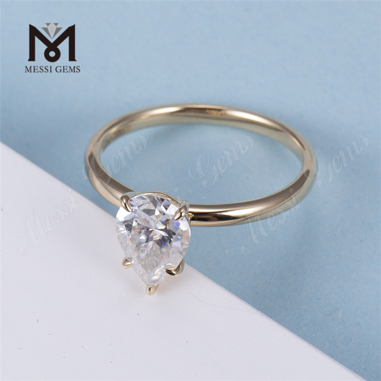 Rose gold 2CT lab grown diamond Pear Shaped Engagement Ring