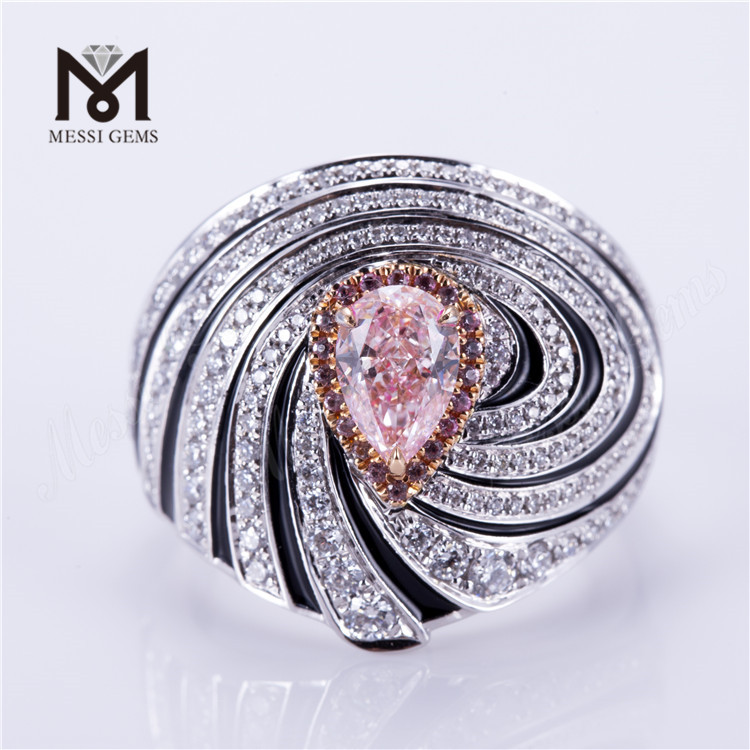 The Allure of 2 carat Pink Lab-Grown Diamond Pear Shaped Diamond Ring