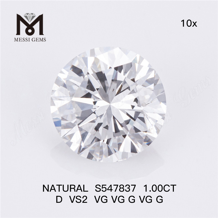 1.00CT D VS2 VG VG G VG G INMINUENTO 1 CARATO Diamantes naturales Investigue el lujo S547837 丨 Messigems