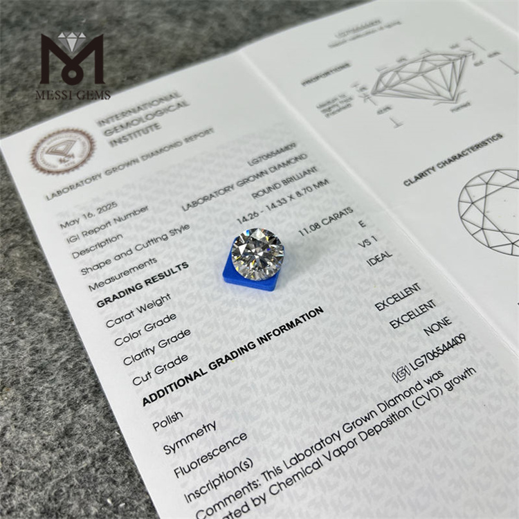 11.08CT E grown diamond VS1 EX EX CVD LG706544409 
