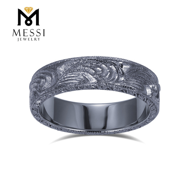 4.3G US11 Unique Pattern Damascus Titanium Ring for Men MSR-1984