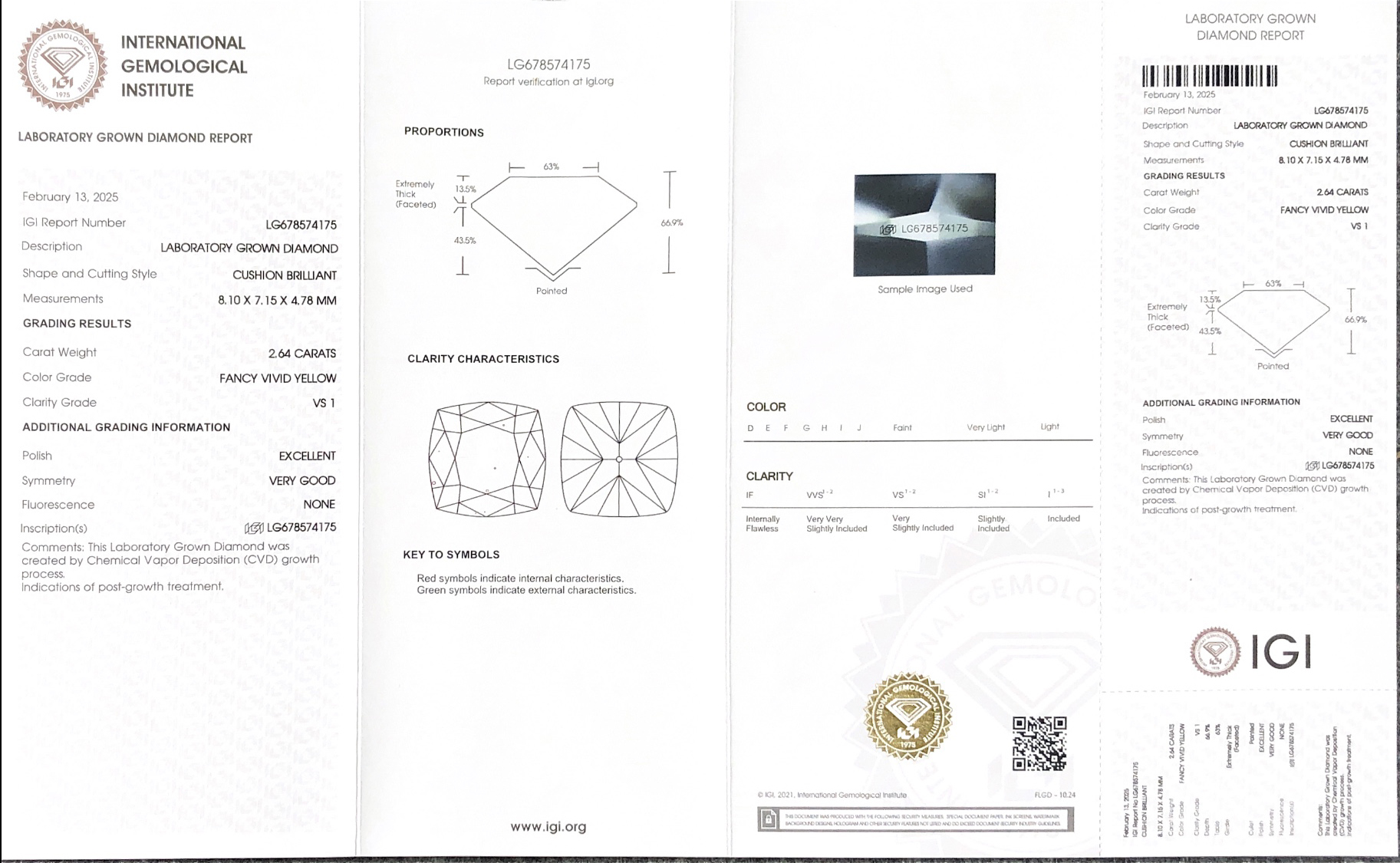 2.64ct igi lab made diamond