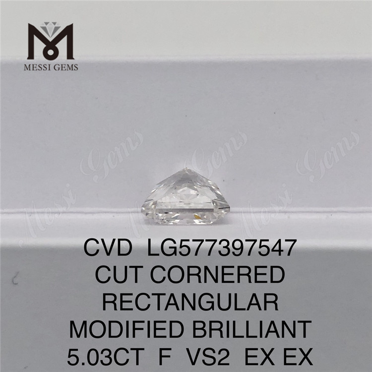 5.03CT RECTANGULAR F VS2 EX EX CVD simulated diamond LG577397547