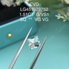 1.51 carat G VS1 HPHT PRINCESS CVD lab grown diamonds