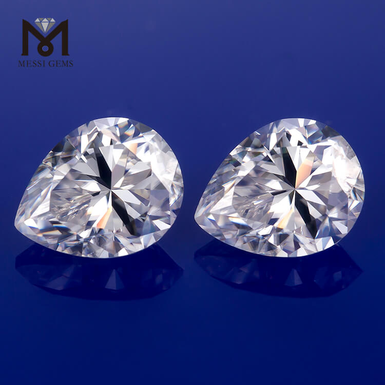 Pear shape 8*10mm White def vvs synthetic moissanite