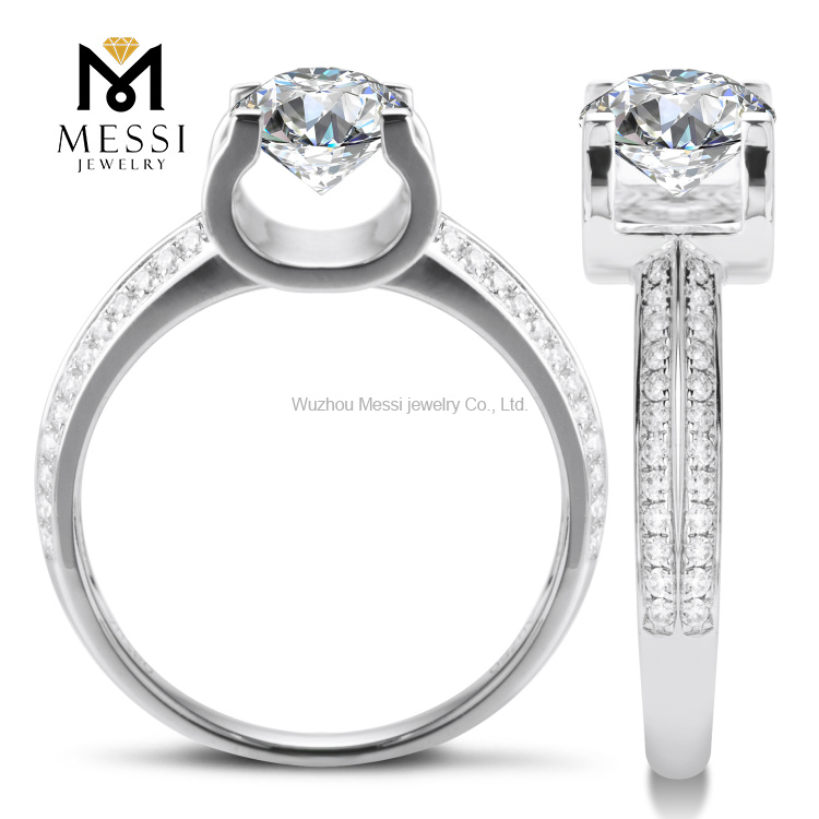 1ct 14k fashon wedding rings moissanite gold ring for girls